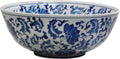 Red Lantern 14" Floral Blue & White Porcelain Bowl Vase for Centerpiece in Kitchen Dining Living Room Bedroom with Boho Eclectic Modern Contemporary Classic Traditional Style Decor
