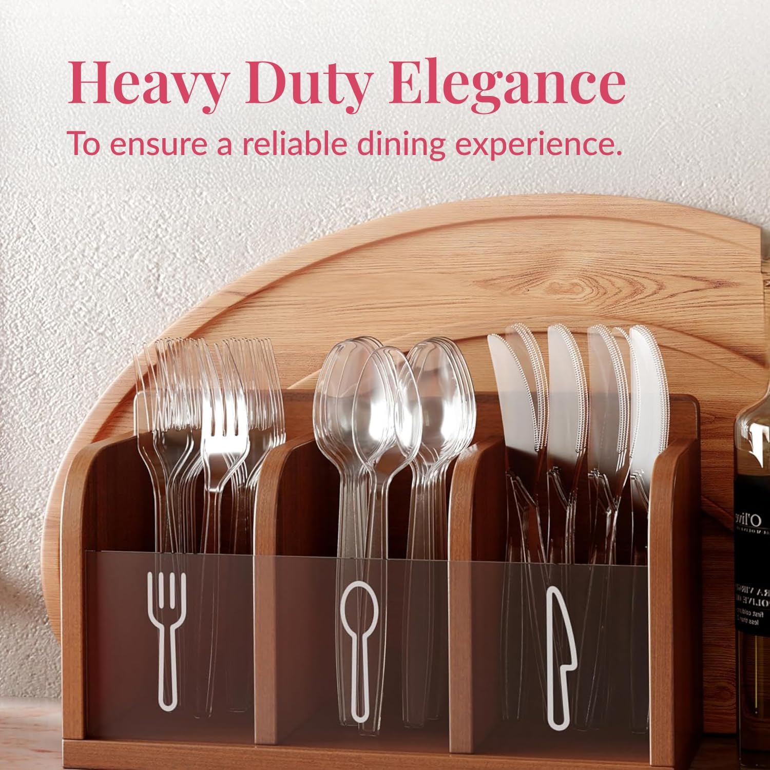Prestee 100 Pack Plastic Silverware Knives - Heavy Duty  Clear Plastic Knives for Parties  Catering  and Events - Durable and Elegant Disposable Knife Utensils for Weddings  Dinners  and Celebrations