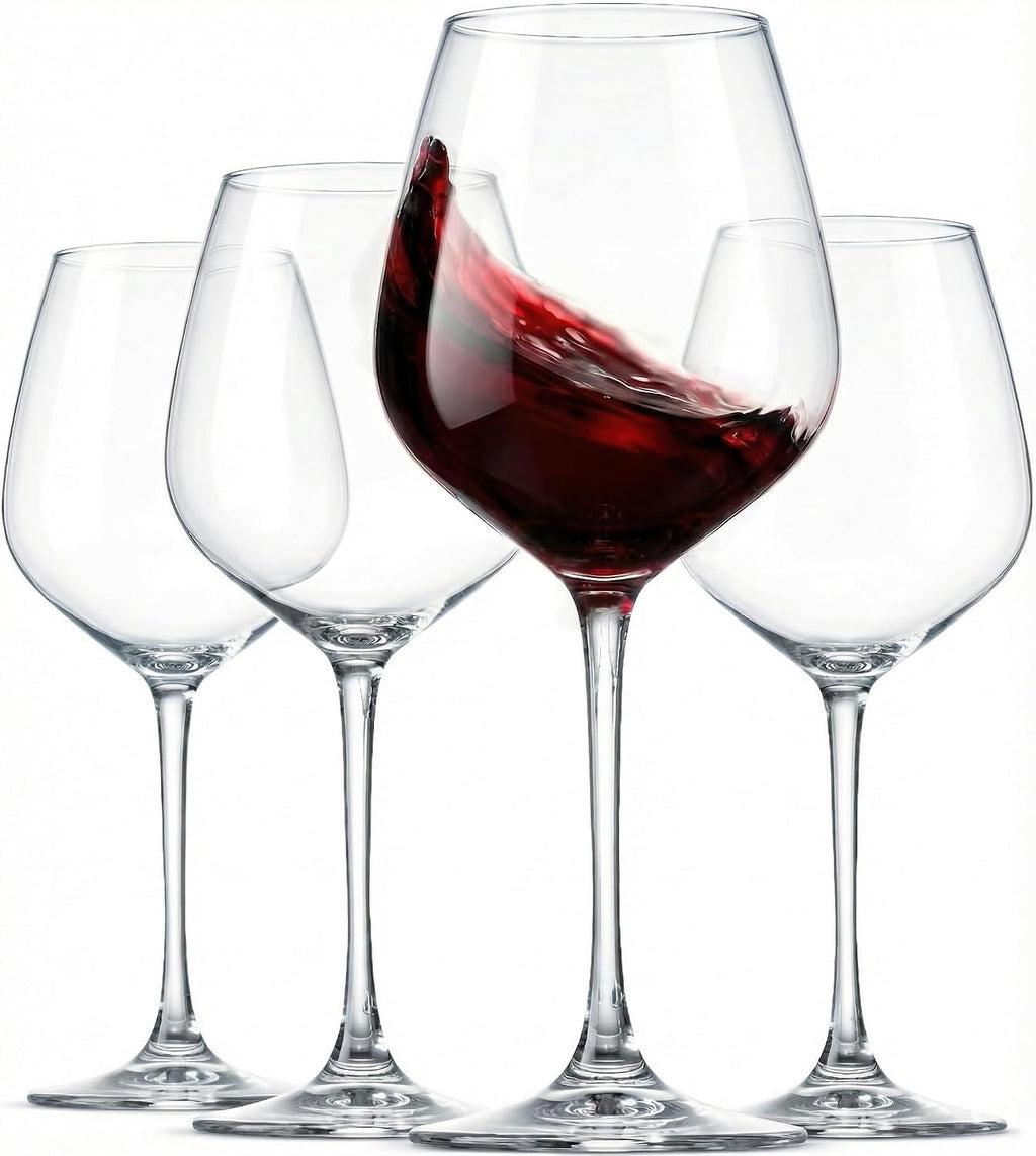 Paksh Novelty Italian Red Wine Glasses - 18 Ounce - Wine Glass Clear (Set of 4)