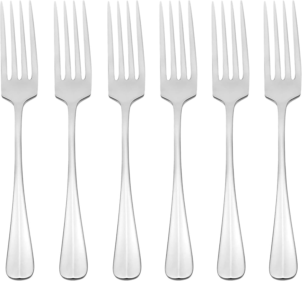 Oneida Savor Everyday Flatware Dinner Forks  Set of 6  18/0 Stainless Steel  Silverware Set  Dishwasher Safe