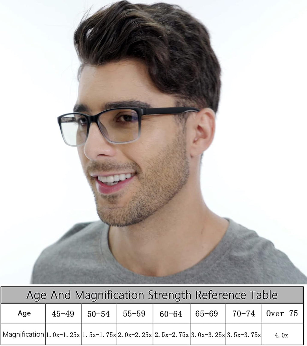 Reading Glasses for Men 4-Pack Stylish Computer Readers with Spring Hinges  Anti Glare/Eye Strain Filter UV Ray Blue Light Blocking Two-tone Reader Eyeglasses +2.5 Magnification Strength