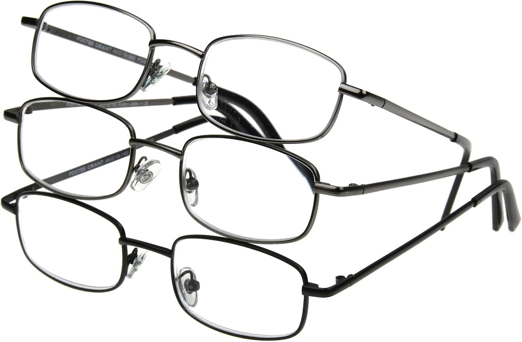 Foster Grant mens Council Rectangular Reading Glasses
