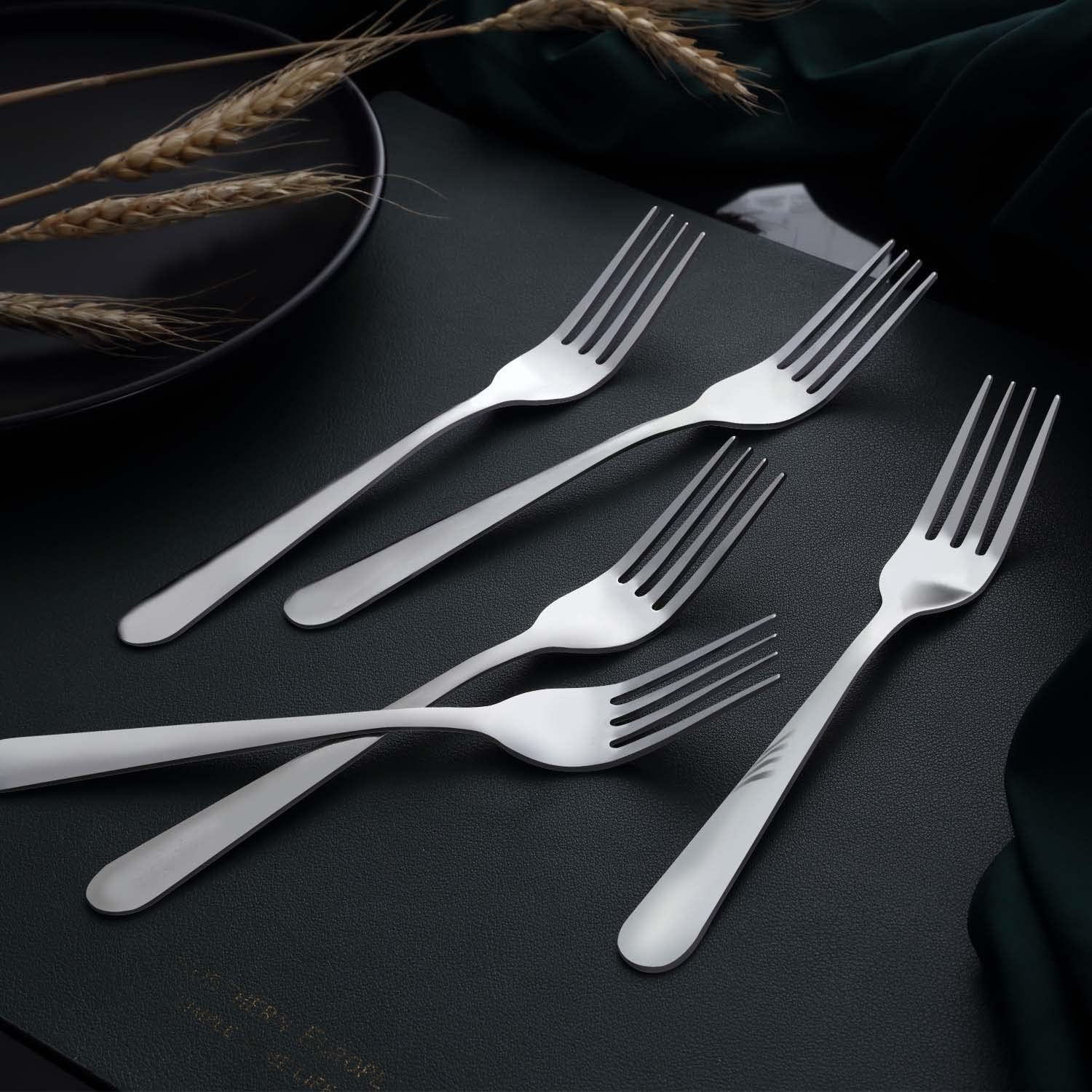 Unokit 24-Piece Stainless Steel Dinner Forks Silverware - 7.1 Inch Silver Dinner Forks Set of 24  Forks Set  Flatware Forks for Home  Kitchen or Restaurant  Mirror Polished  Dishwasher Safe