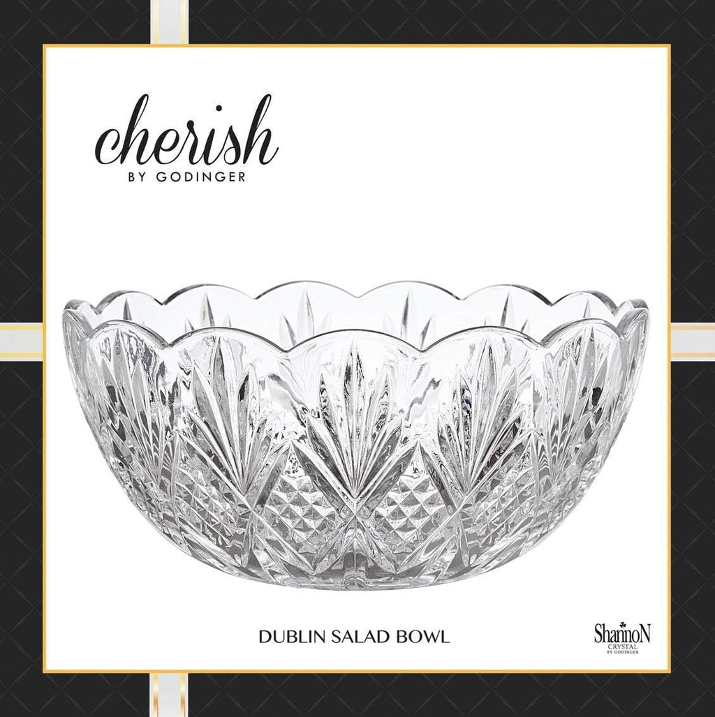 Godinger 8.5" Serving Bowl  Salad Bowl - Dublin Collection  Giftable Packaging