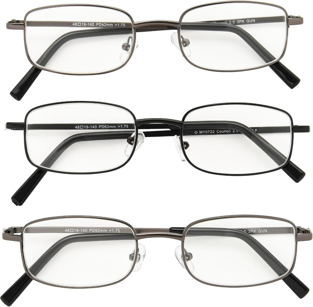 Foster Grant mens Council Rectangular Reading Glasses