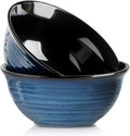 HASENSE Ceramic Serving Bowls  9 Inch Large Salad Bowls for Kitchen  84 Ounce Mixing Bowl Set of 2  Ideal for Soup Pho Pasta Popcorn  Dishwasher & Microwave Safe(Blue)