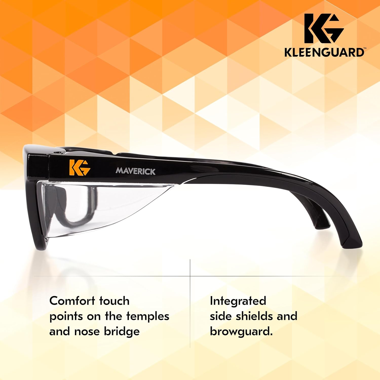 Kleenguard™ V30 Maverick™ Safety Glasses (56567)  Clear Lenses with KleenVision™ Anti-Fog coating  Black Frame  Carrying Case  Eyewear for Men and Women