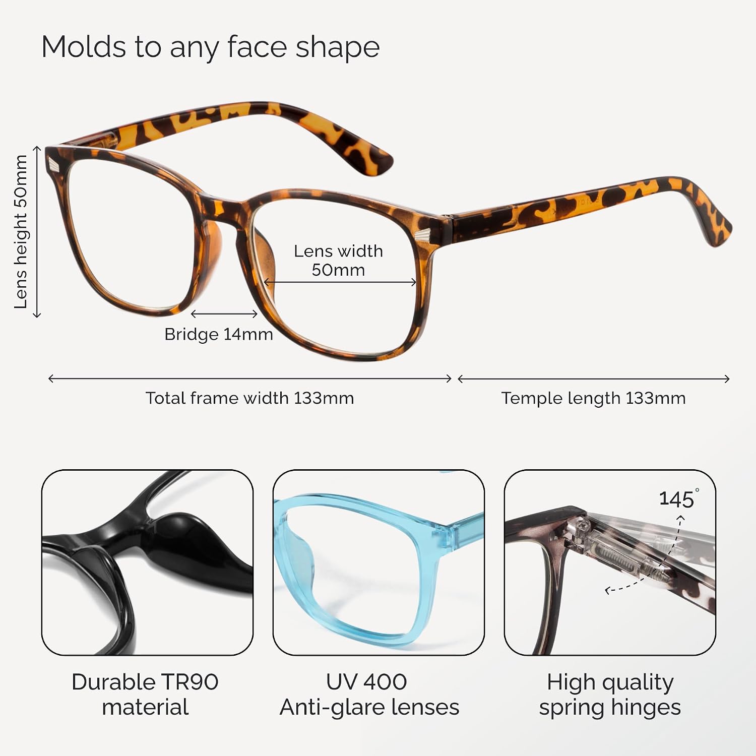 CCVOO 1.75 Reading Glasses for Women  Eye glasses  Blue Light Readers for Women  Cheaters