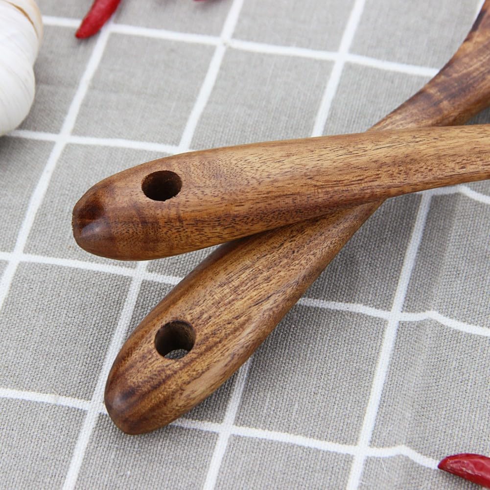 Wooden Salad Servers  10.2" Acacia Wood Salad Fork & Spoon for Serving  Olive Wood Salad Serving Utensils Set of 2  Teak Salad Tongs for Kitchen