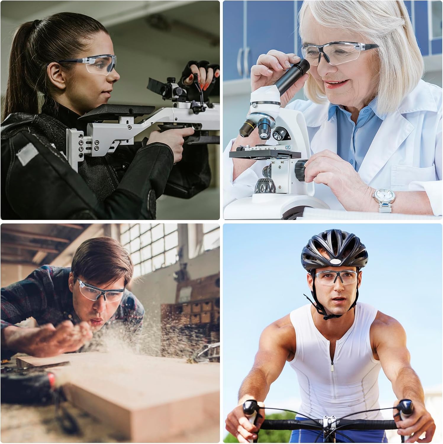 TICONN Anti-Fog Safety Glasses for Men and Women  ANSI Z87.1 Scratch Proof Eye Goggles with Adjustable Arms and UV Protection