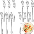 12 Piece Dinner Forks Set  Food-Grade Stainless Steel Forks Silverware  Cutlery Fork  Salad Fork  Metal Forks for Home  Kitchen or Restaurant  Mirror Polished  Dishwasher Safe - 7.3 Inch