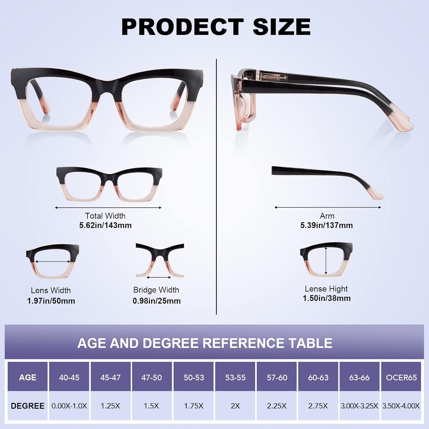 Oprah Reading Glasses for Women-5 Pack Blue Light Blocking Square Fashion Readers with Spring Hinge Computer Eyeglasses(Mix1  1.75x)