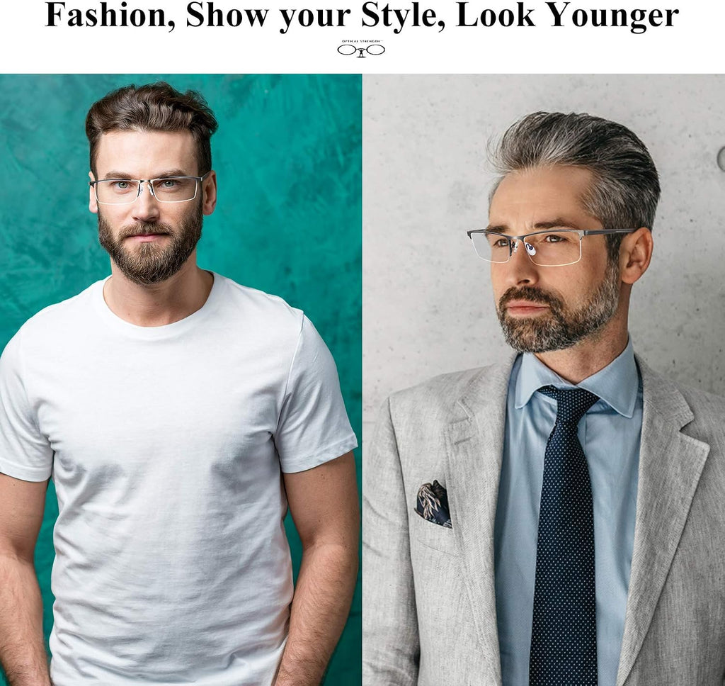 Reading Glasses for Men  0.75 Blue Light Blocking Reading Glasses Metal Readers