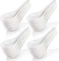 Yopay 24 Pack Soup Spoon Ceramic Asian Ramen Spoons  5 Inch Small White Porcelain Spoons  Dessert Spoon for Kids Adults Appetizer Wonton Dumpling Miso Pho Macaron  Dishwasher Safe  Oven Safe