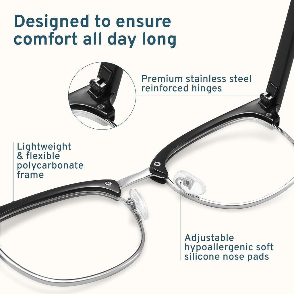 racico Computer Blue Light Blocking Glasses Blue Light Glasses Men Women  Anti Blu-Ray Gaming Glasses Lenses