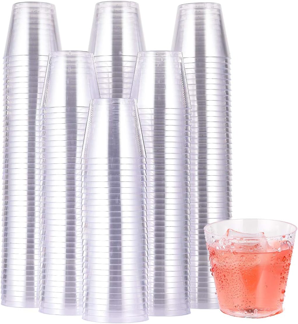 JOLLY CHEF 1000 Pack Plastic Shot Glasses 1 oz Disposable Cups 1 Ounce Tasting Cups Ideal for Whiskey  Wine Tasting Food Samples