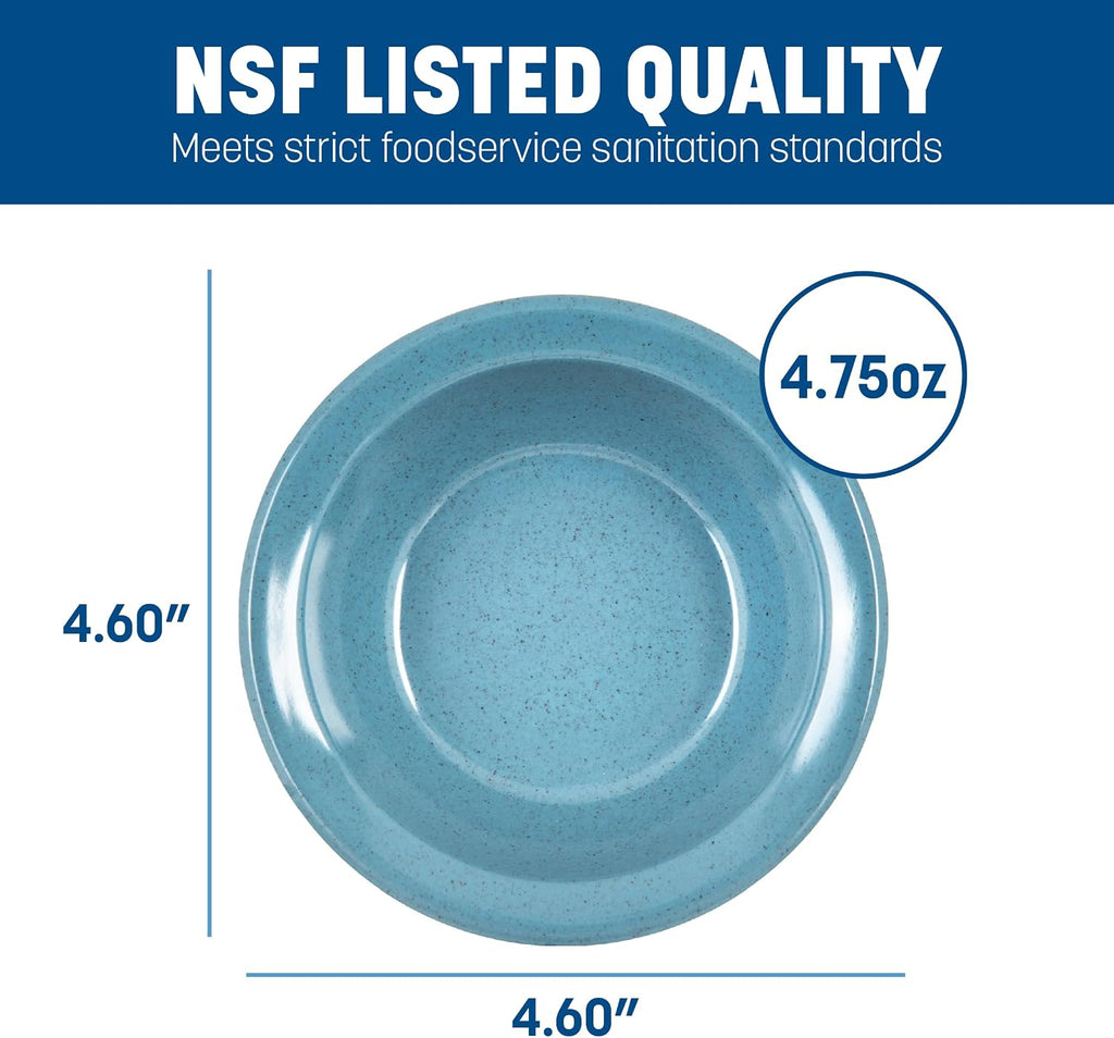 Carlisle FoodService Products Kingline Reusable Plastic Bowl Fruit Bowl with Rim for Home and Restaurant  Melamine  4.75 Ounces  Sandshade  (Pack of 48)