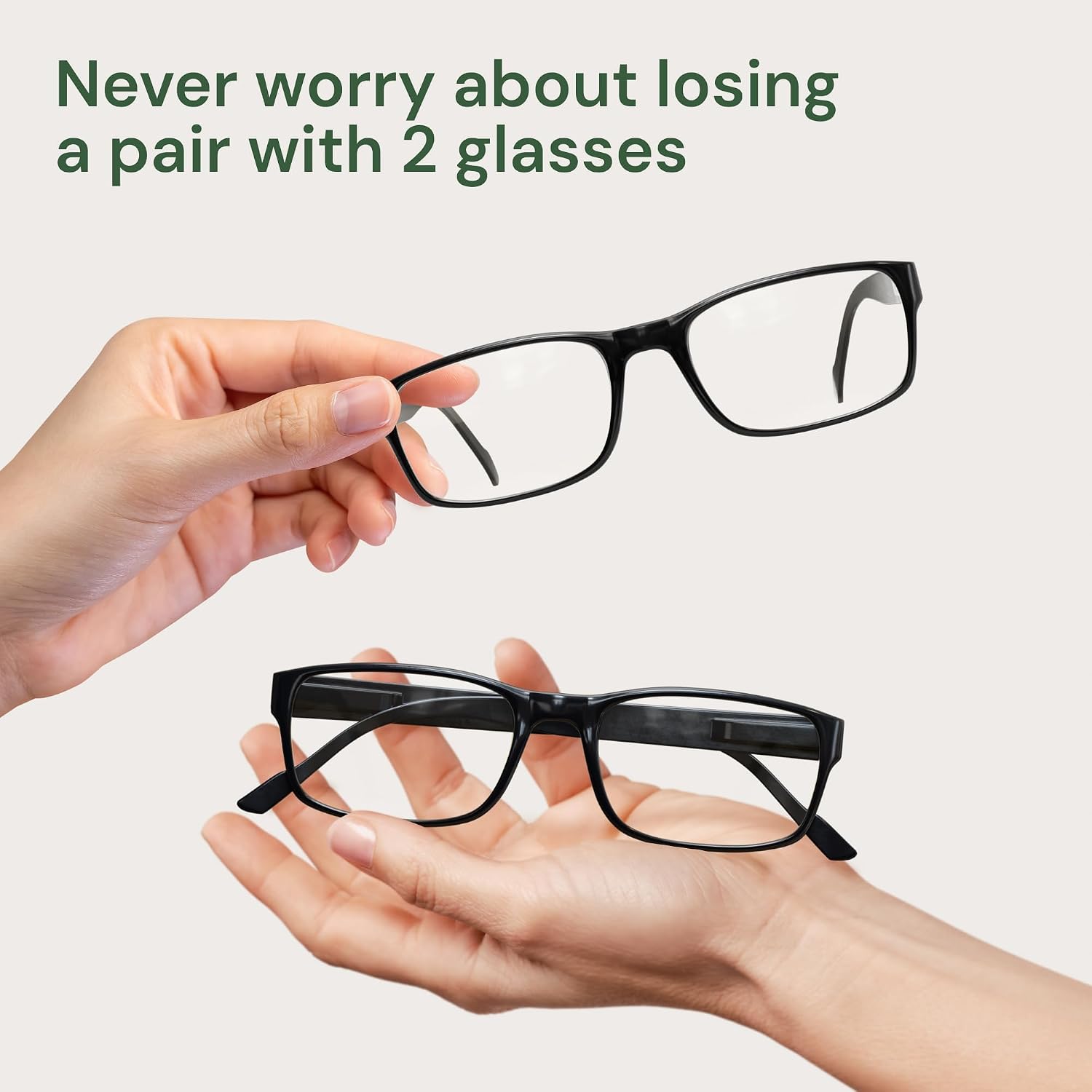 Gaoye 2-Pack of Reading Glasses +0.75 - Blue-Light Filter  UV Protection - Readers with Rectangle Frames