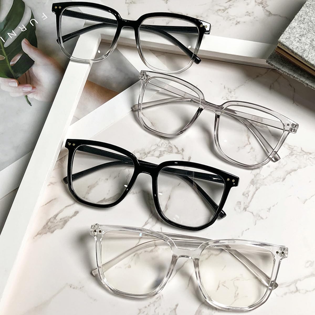 Blue Light Blocking Glasses for Women Men Fashion Square Blue Blockers Glasses Computer/TV/Phones/Gaming Glasses