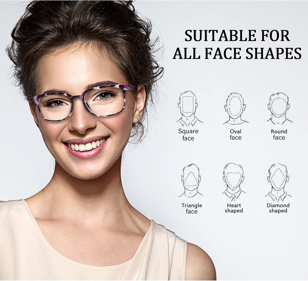 5 Pack Reading Glasses Blue Light Blocking for Women Computer Readers with Spring Hinge
