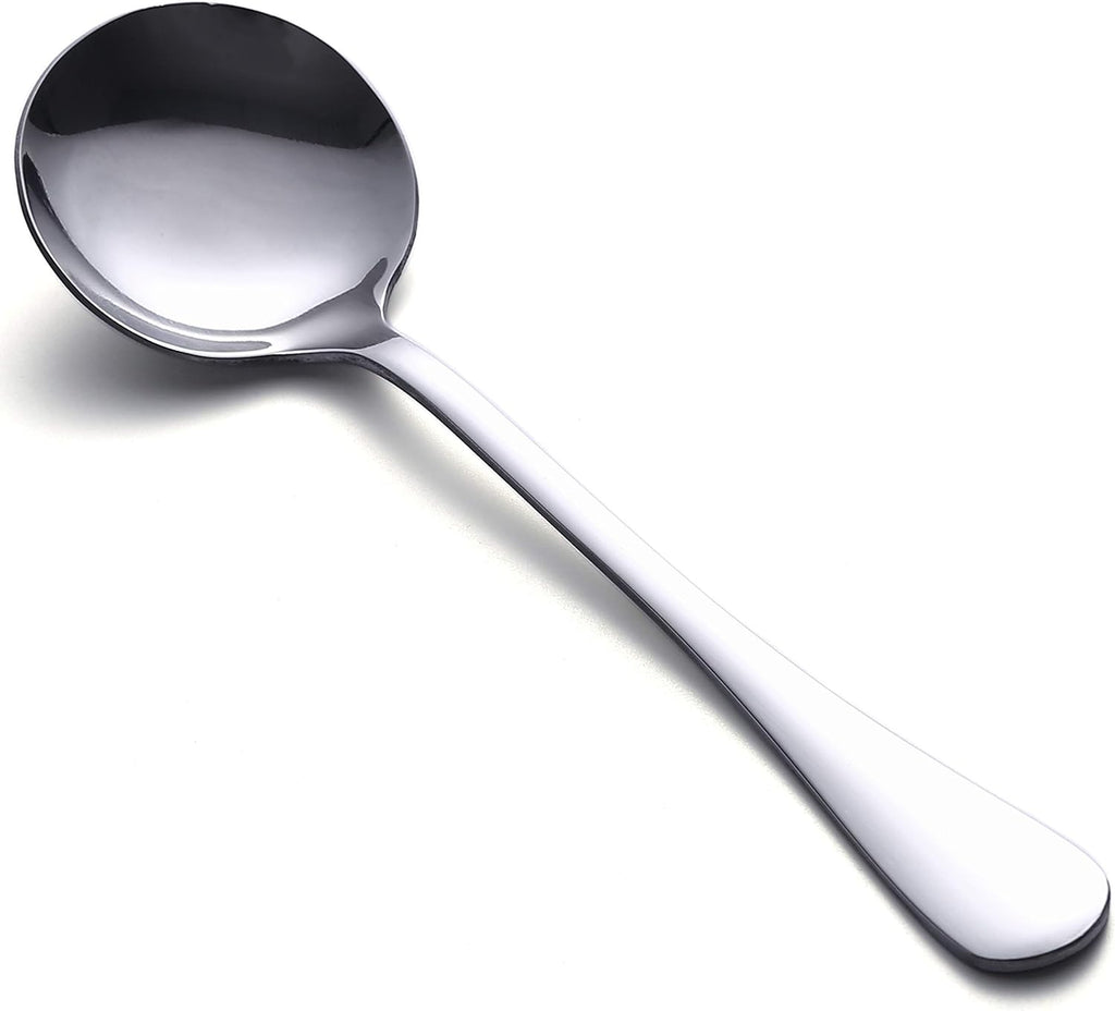 Soup Spoons  8-Piece Premium Stainless Steel Spoons Heavy-Weight Round Spoon Flatware Set