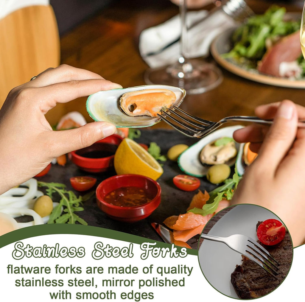 48 Pcs Dinner Stainless Steel Forks Set 8.2 Inch Silverware Forks Bulk Metal Salad Mirror Polished Forks for Dessert  Home  Kitchen  Restaurant