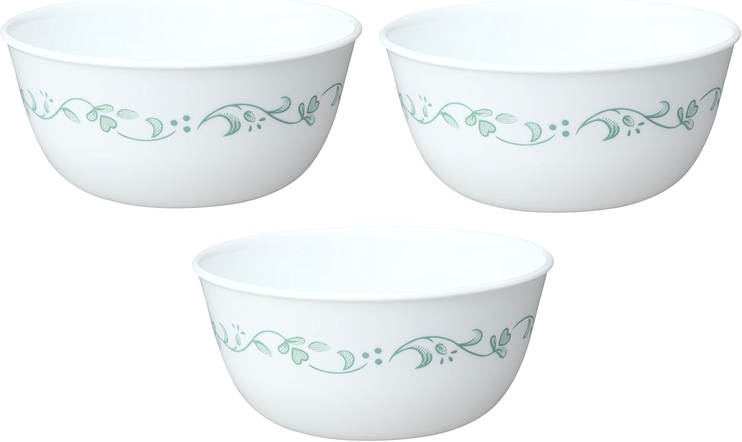 Corelle Livingware 28-Ounce Super Soup/Cereal Bowl  White Country Cottage  Set of 3