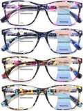 CLASAGA Progressive Multifocus Reading Glasses for Women  Pattern Print Blue Light Block Stylish Ladies Computer Readers