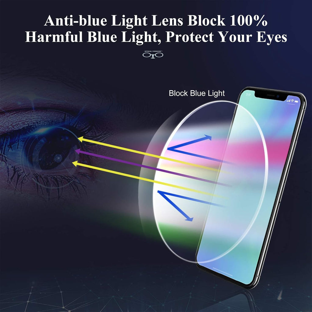 Reading Glasses for Men  0.75 Blue Light Blocking Reading Glasses Metal Readers