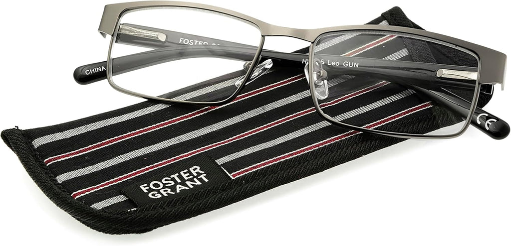Foster Grant Men's Leo Square Reading Glasses