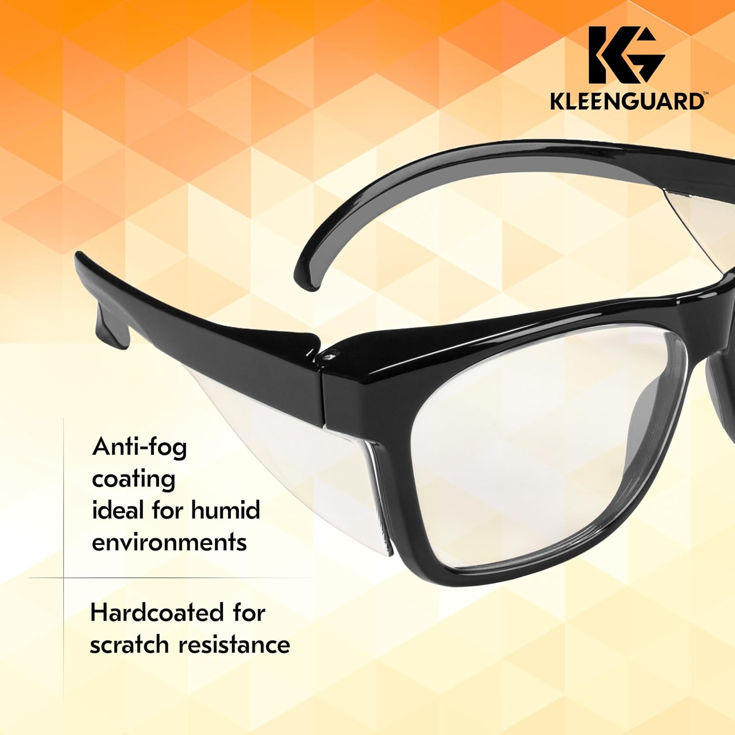 Kleenguard™ V30 Maverick™ Safety Glasses (56567)  Clear Lenses with KleenVision™ Anti-Fog coating  Black Frame  Carrying Case  Eyewear for Men and Women