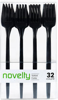 Novelty Modern Flatware  Cutlery  Salad forks Luxury Black 32 Count