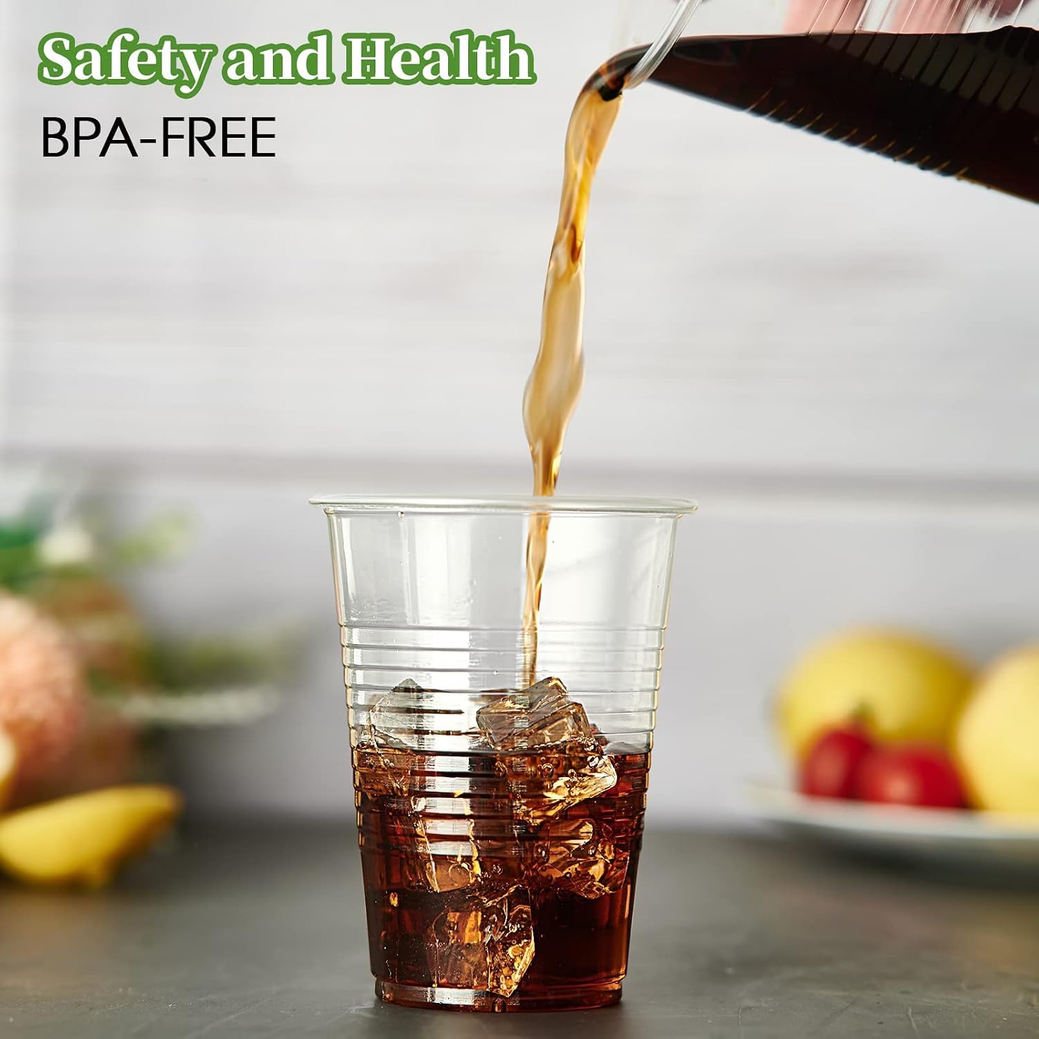 Vplus 500 Pack 9 OZ Clear Plastic Cups  Individually Wrapped PP Plastic Cups Disposable 9 OZ Drinking Glasses for Hotel Party Thanksgiving Christmas