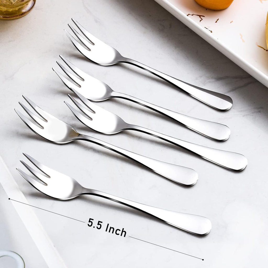 Dessert Forks Set of 12  5.5Inches  Stainless Steel Cocktail Fork  Appetizer Small Forks  Fruit Salad Fork for Party  Hotel  Restaurant，Dishwasher Safe