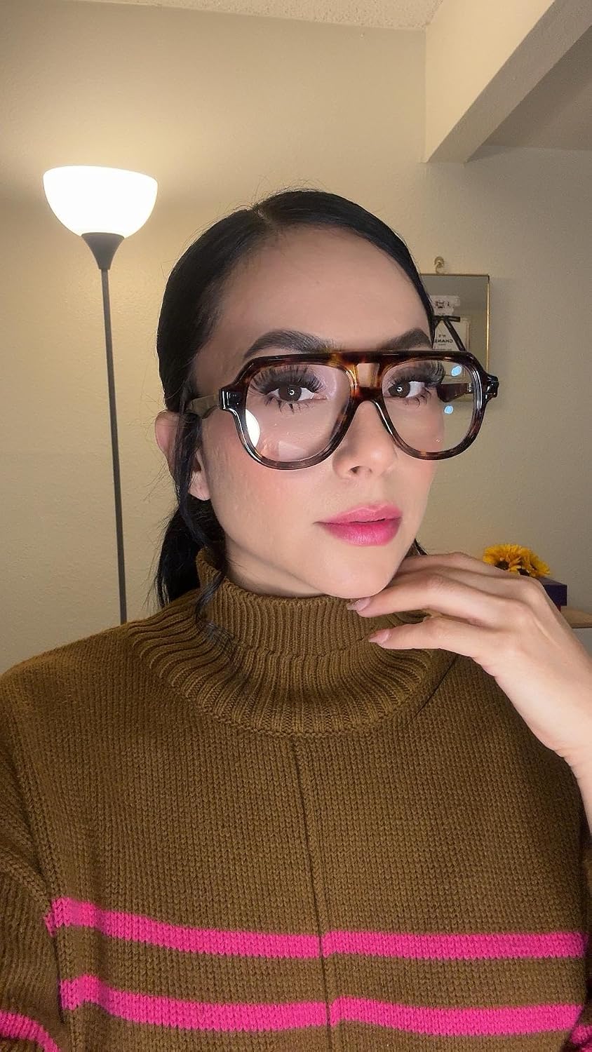 FEISEDY Aviator Frame Glasses for Women Men Blue Light Blocking Glasses Anti Glare Computer Eyeglasses B0039