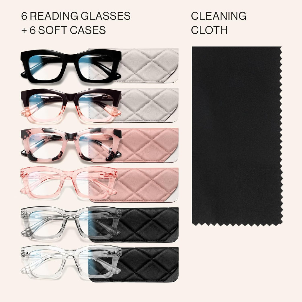 CCVOO 2.5 Oprah Style Reading Glasses for Women  Stylish Eyeglasses  Blue Light Readers for Women  Cheaters