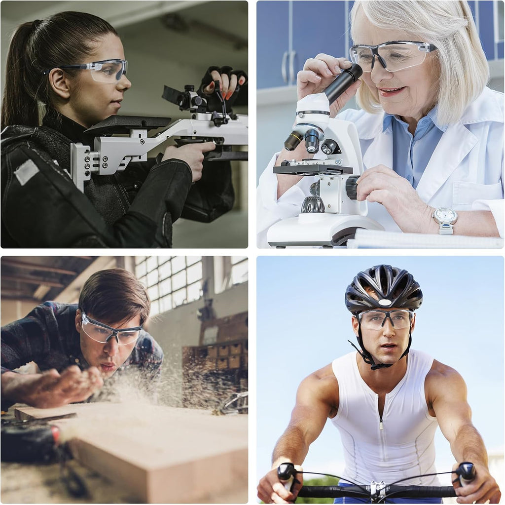 TICONN Anti-Fog Safety Glasses for Men and Women  ANSI Z87.1 Scratch Proof Eye Goggles with Adjustable Arms and UV Protection