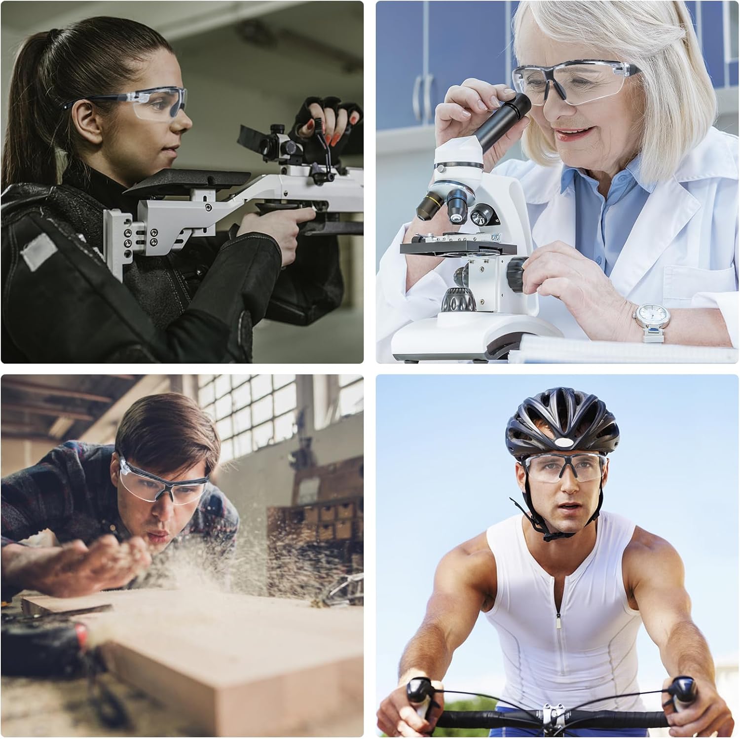 TICONN Anti-Fog Safety Glasses for Men and Women  ANSI Z87.1 Scratch Proof Eye Goggles with Adjustable Arms and UV Protection