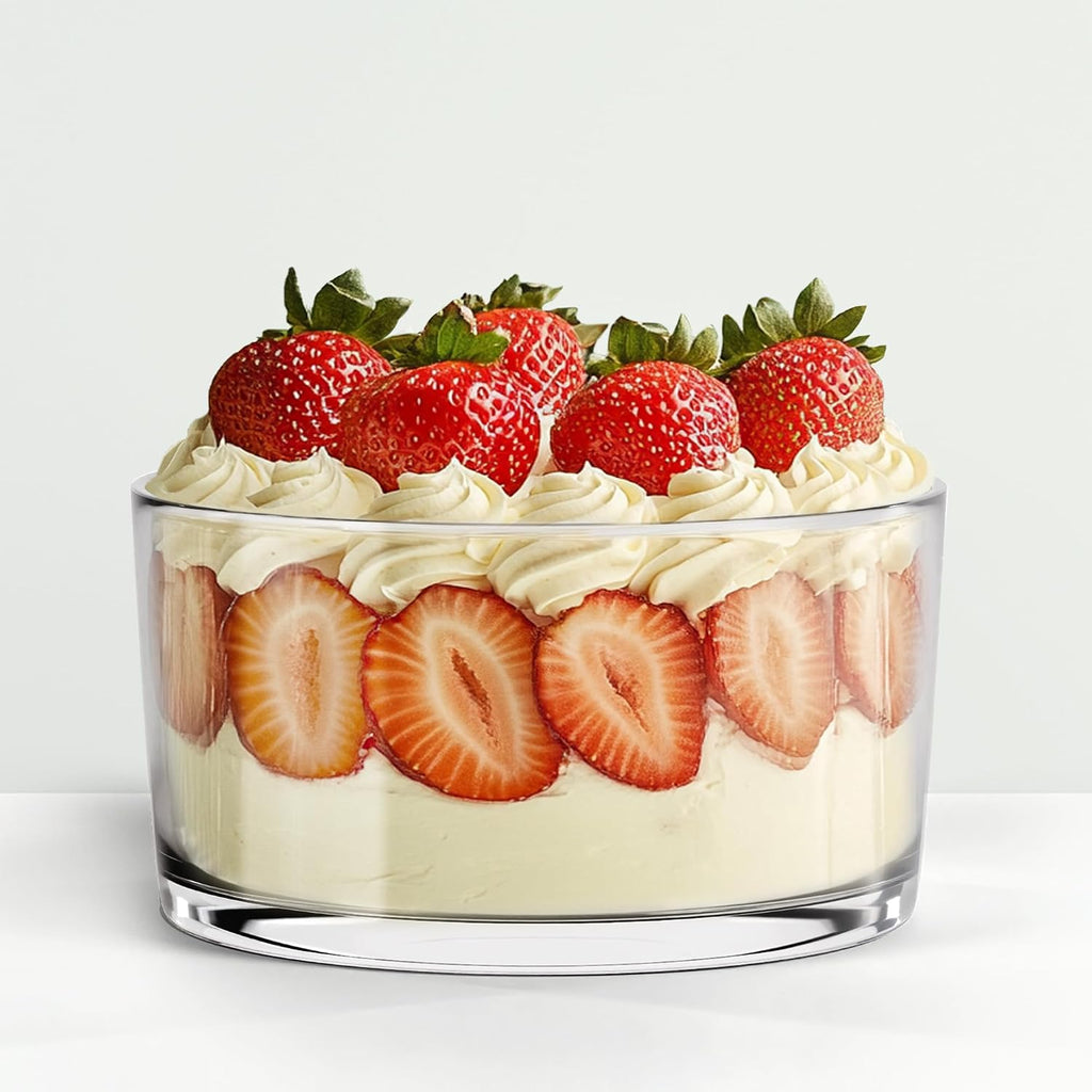 Glass Salad Bowl - Versatile 118oz Trifle and Fruit Bowl - Elegant & Long-Lasting for Serving Salads  Dessert