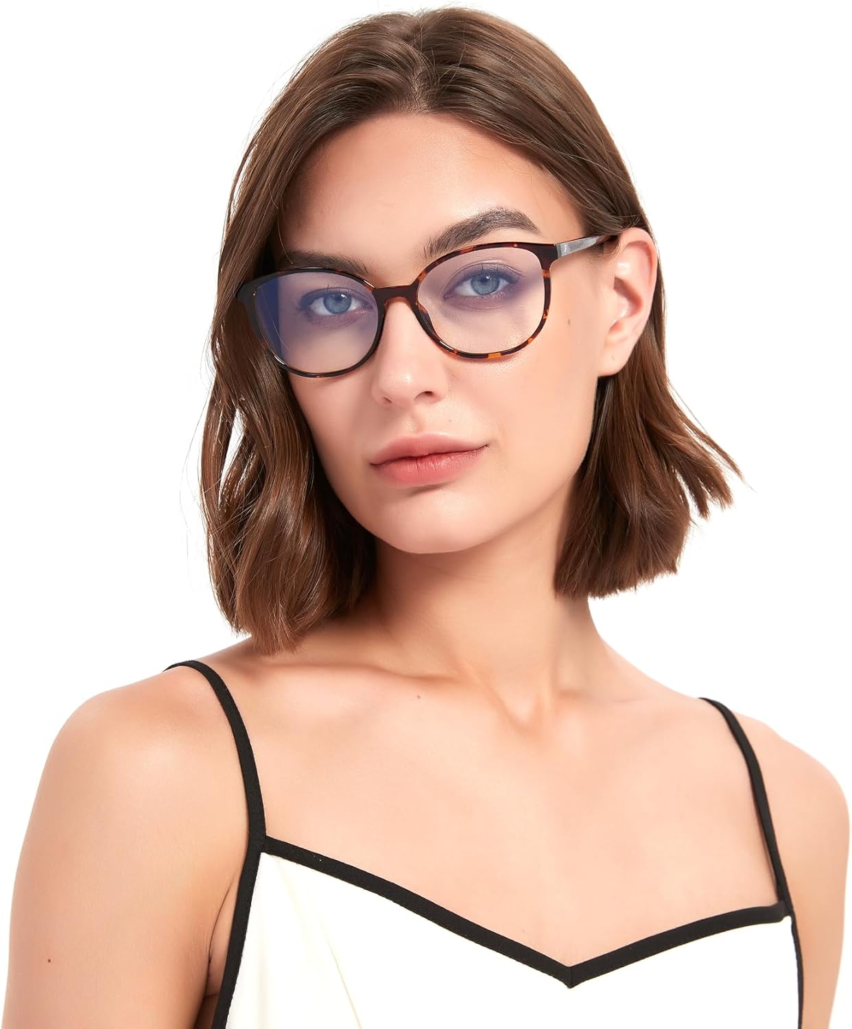 Women's Blue Light Blocking Glasses  TR90 Frame Computer Gaming Glasses Anti Eyestrain & UV Glare RF6208