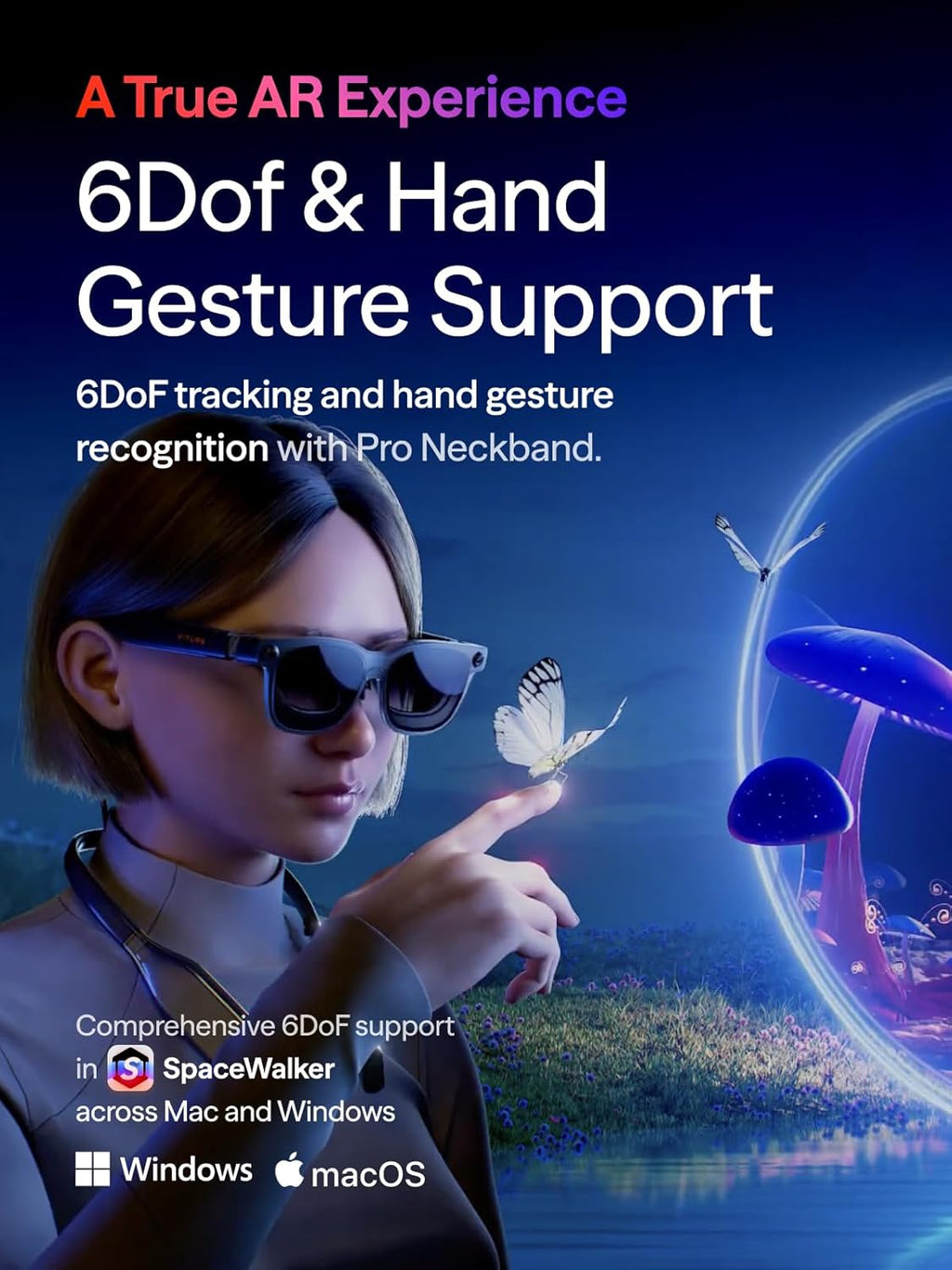 VITURE Luma Ultra AR/XR Glasses  152'' Full 6Dof Support  AR Hand Gestures  52° FOV  1500 Nits Video Glasses for iPhone 17/16/15  Android  Mac  PC  Switch&Switch 2  World's 1st Real-time 2D to 3D