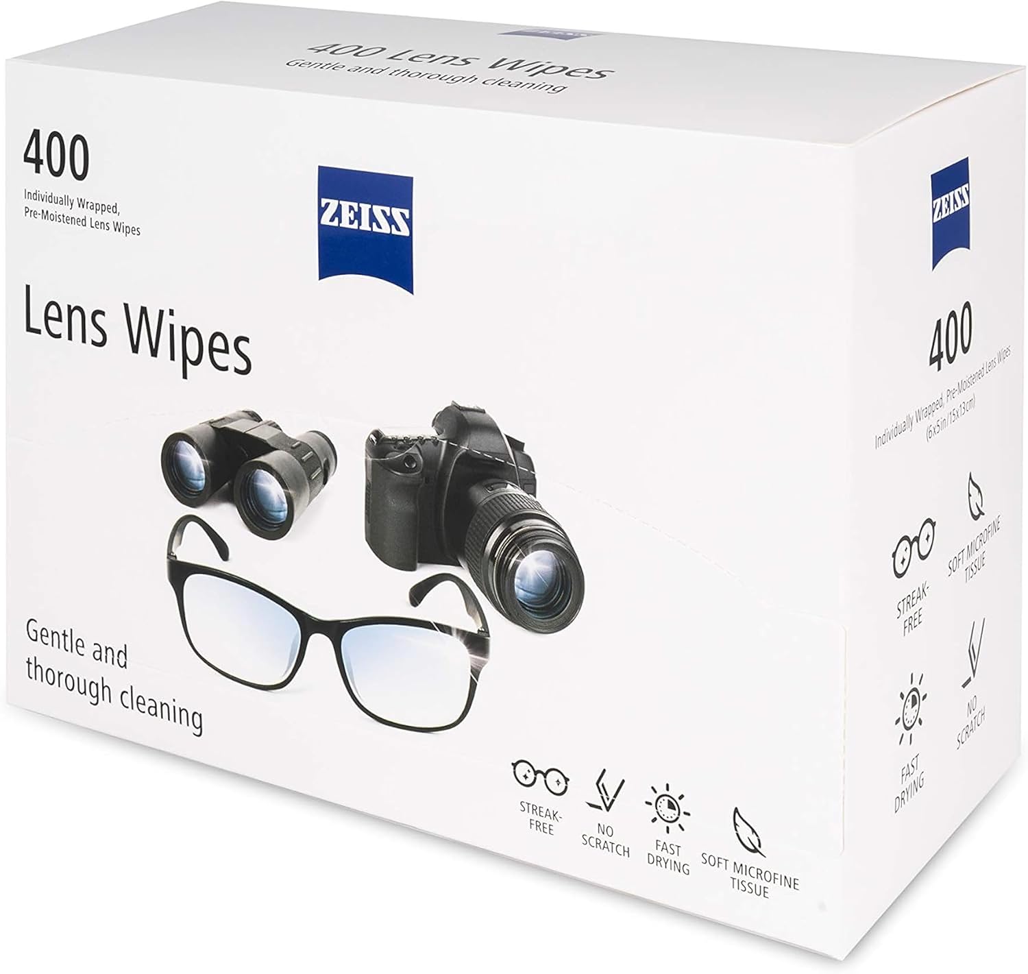ZEISS Pre-Moistened Alcohol Wipes  Glasses Cleaner  400 Count