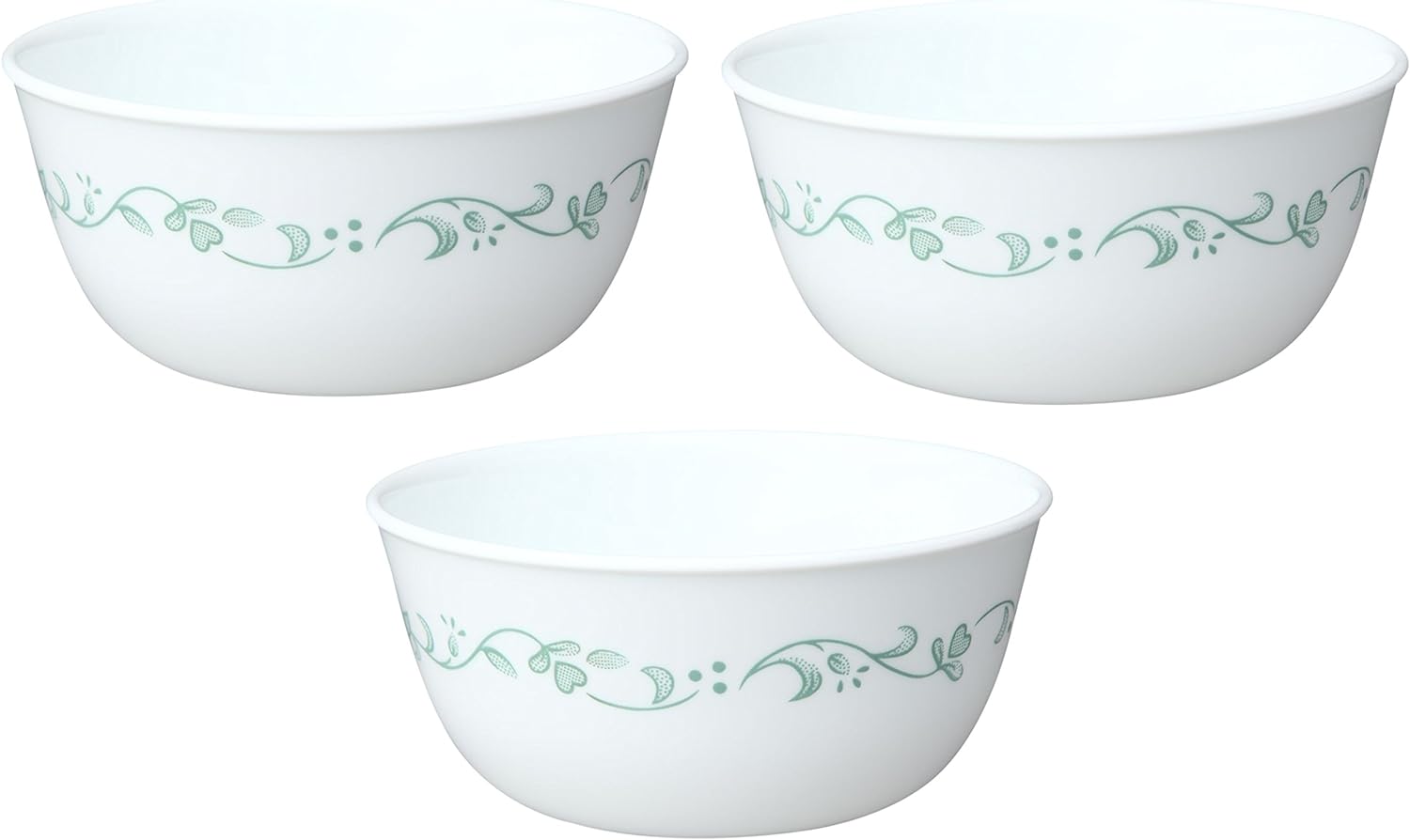 Corelle Livingware 28-Ounce Super Soup/Cereal Bowl  White Country Cottage  Set of 3