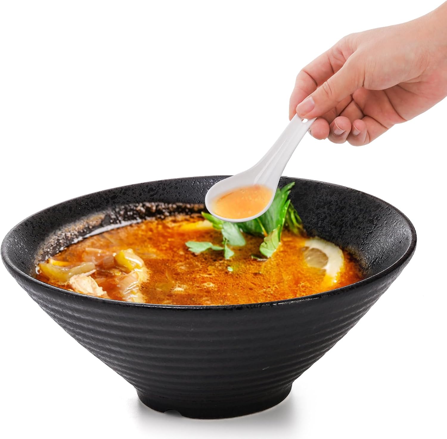 Yopay 24 Pack Soup Spoon Ceramic Asian Ramen Spoons  5 Inch Small White Porcelain Spoons  Dessert Spoon for Kids Adults Appetizer Wonton Dumpling Miso Pho Macaron  Dishwasher Safe  Oven Safe