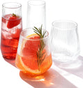 BESTSTAR 48 Pack Disposable Ribbed Origami Ripple Plastic Glasses Set - 24 9 OZ Stemless Champagne Flutes & 24 12OZ Cups  BPA-Free Shatterproof Clear Drinkware for Weddings  Parties & Events (Clear)
