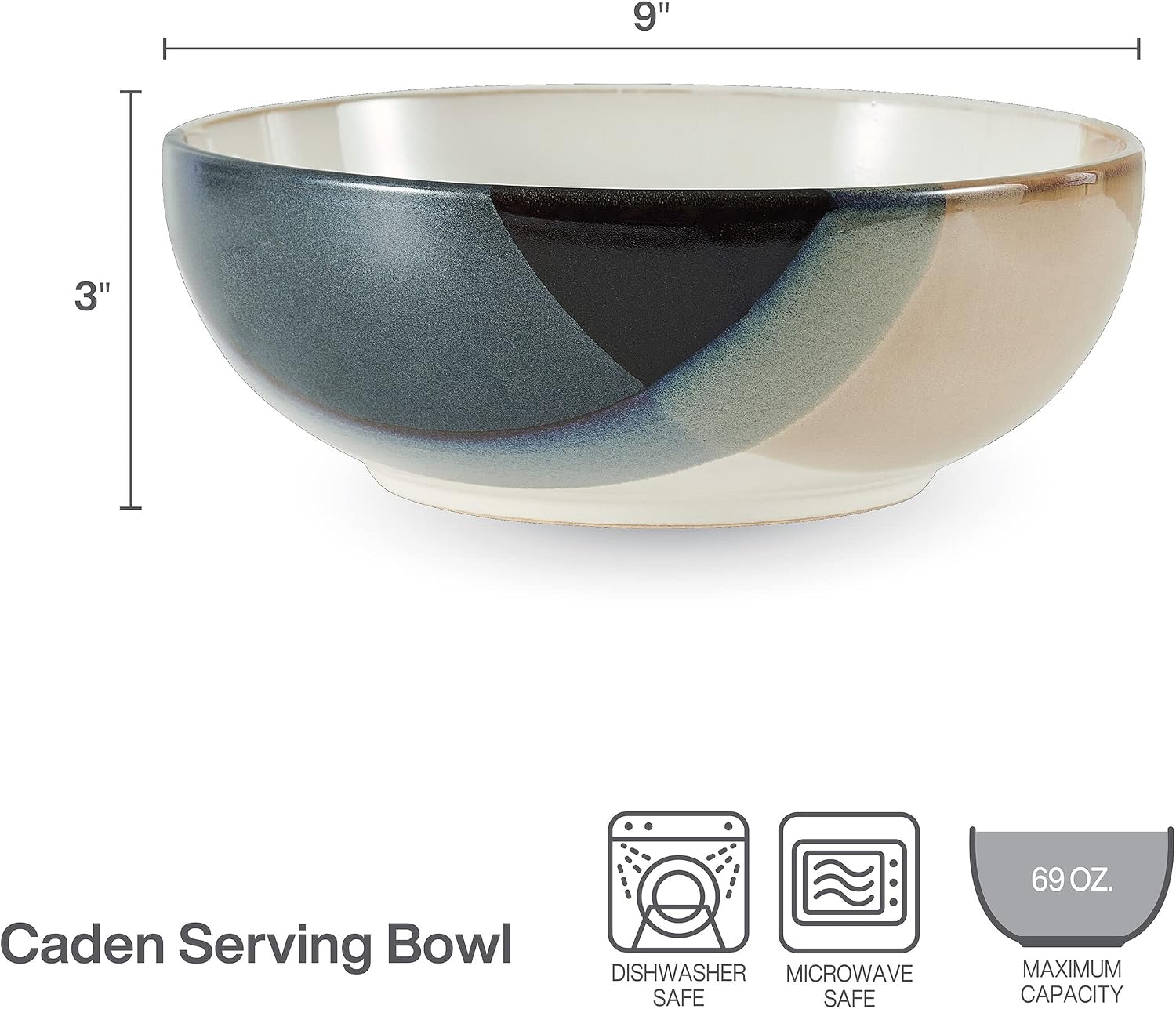 Gourmet Basics by Mikasa Caden Serving Bowl  9 Inch