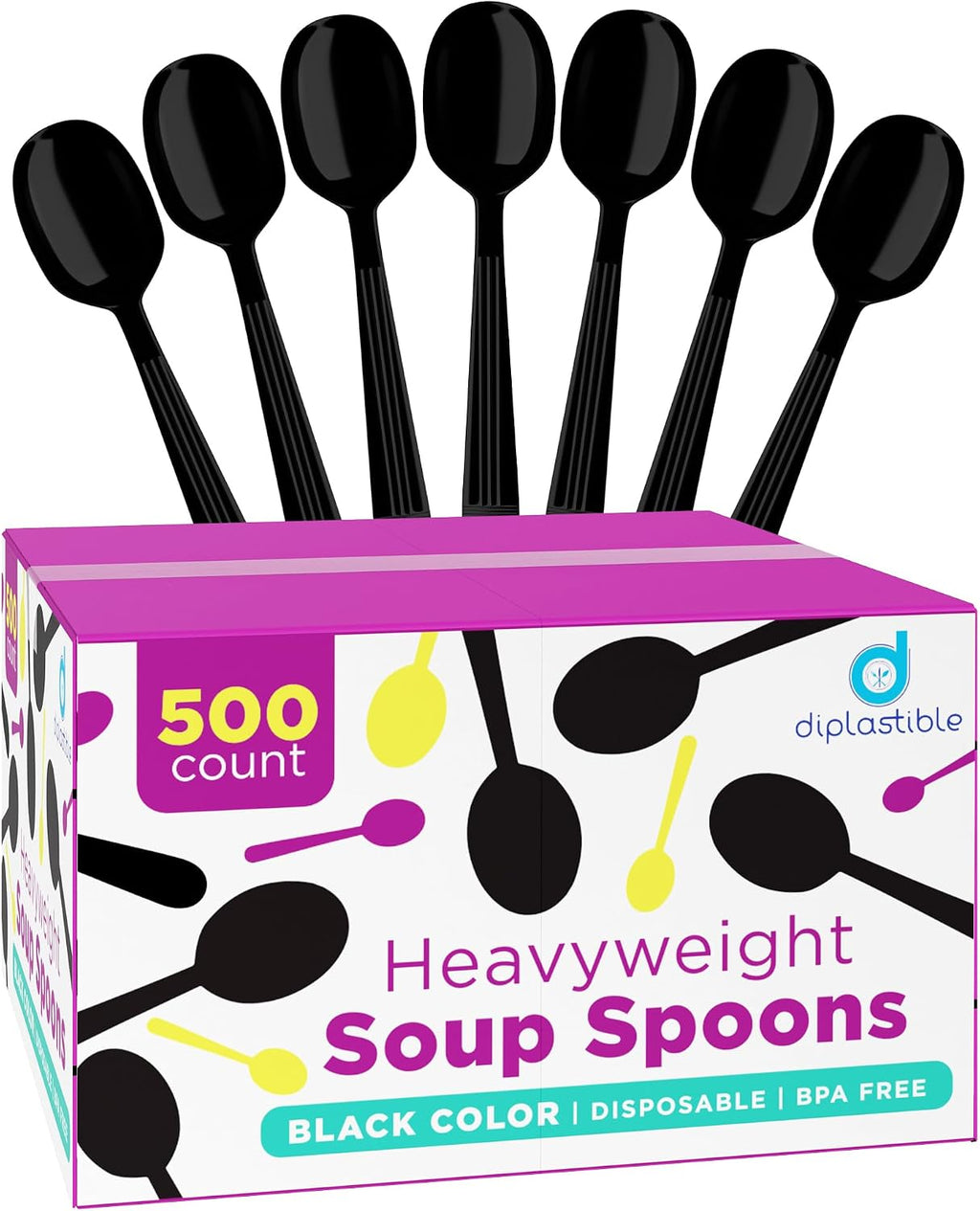 Plastic Spoons Heavy Duty - Soup Spoons - Disposable Spoons Utensils - Cutlery for Parties and Events Pack of 500