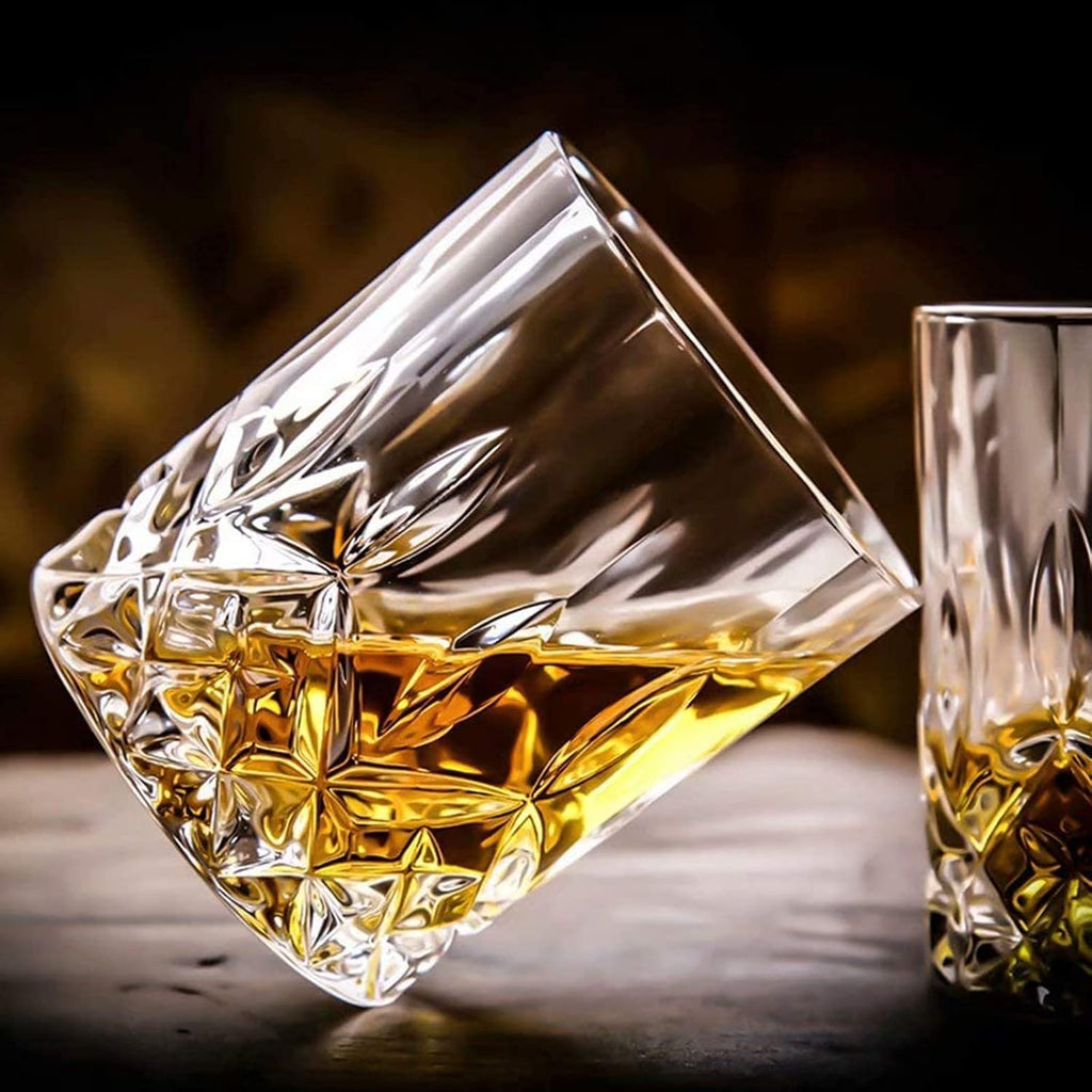 Crystal Whiskey Glasses Set of 8(Buy 6  get 2 Free)  11 OZ Old Fashioned Whiskey Glasses  Bourbon Cocktail Rocks Glasses  Clear Bar Glasses for Drinking Scotch Vodka Tequila Rum Gift for Men