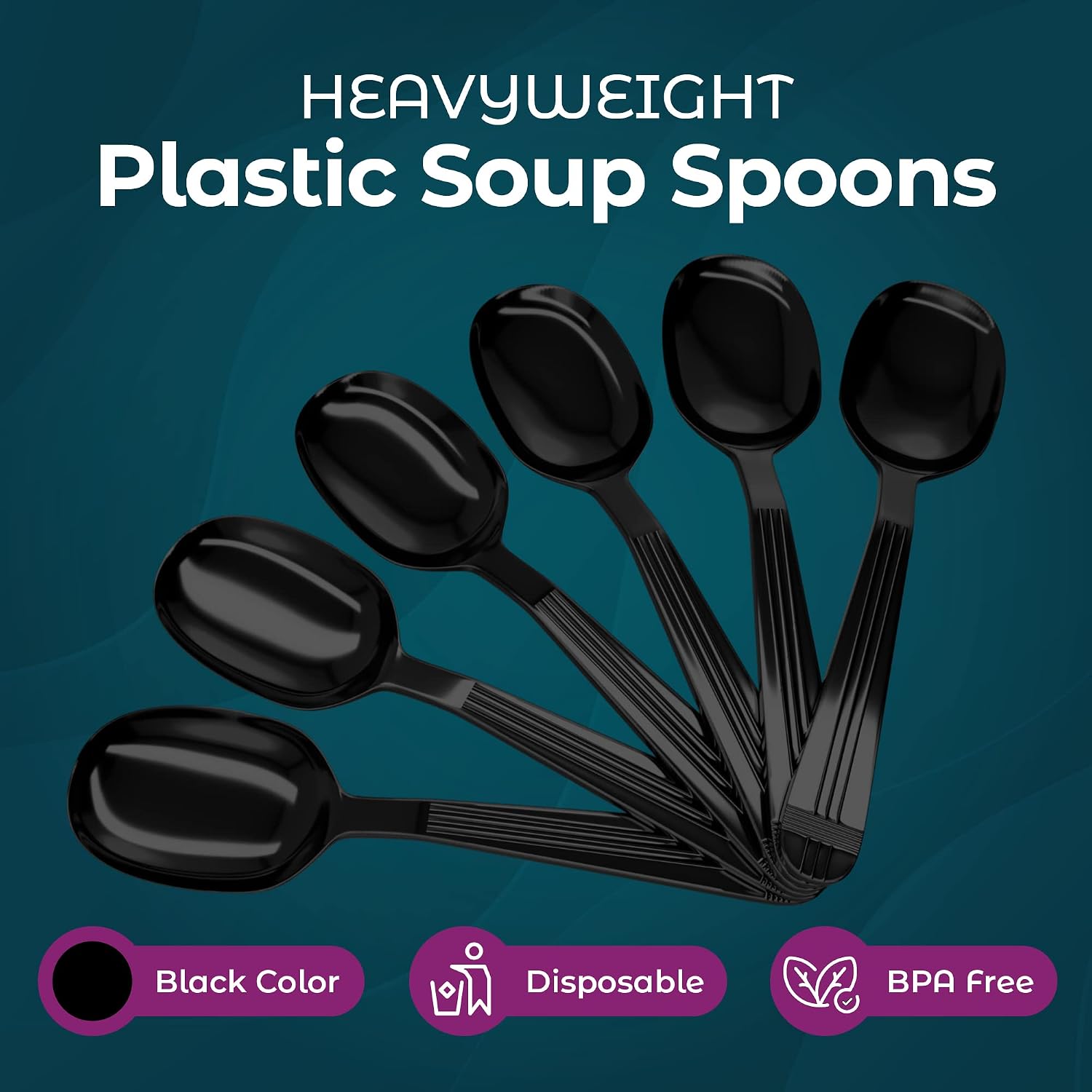 Plastic Spoons Heavy Duty - Soup Spoons - Disposable Spoons Utensils - Cutlery for Parties and Events Pack of 500