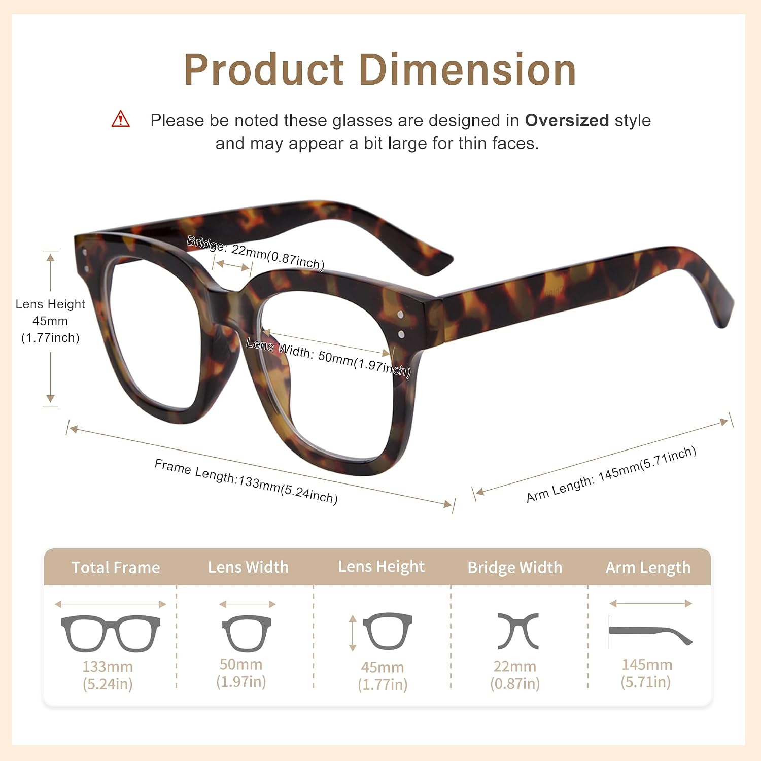 Madison Avenue Women Blue Light Glasses Oversize Blue Light Blocker for Women  Anti Eyestrain & UV Protection Computer Eyeglasses Hanna (Tortoiseshell)
